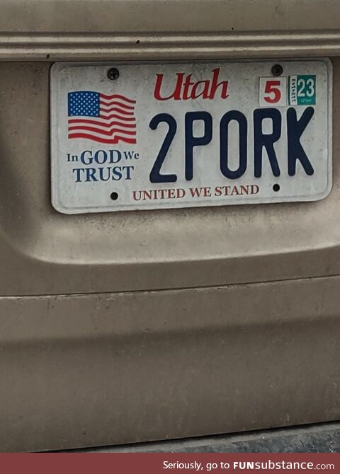 Actual random plate we got on our old car
