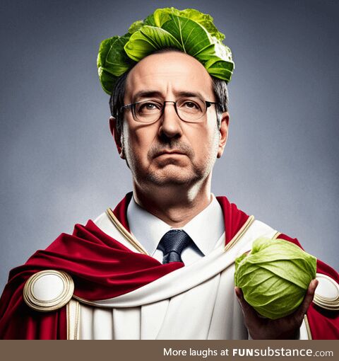 Emperor John "Diocletian" Oliver with his precious cabbages