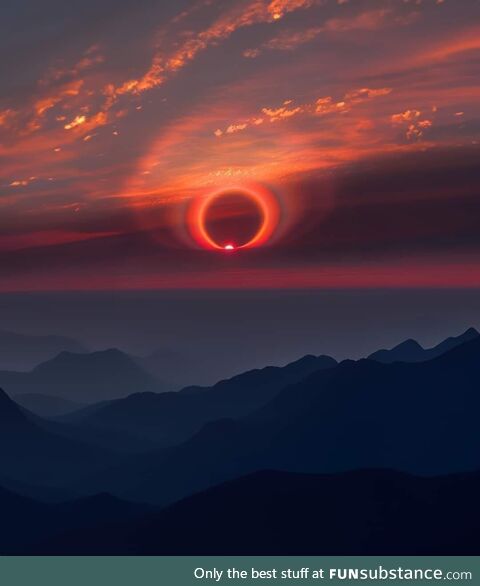 Extremely rare solar halo captured during sunrise