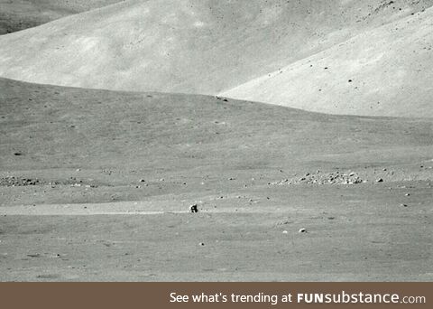Apollo 17 lunar module seen from two miles away