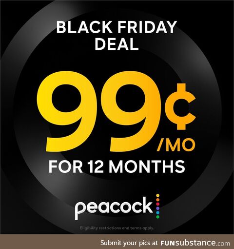 A deal too good to pass up — get Peacock for $0.99/mo for 12 months. Limited-time