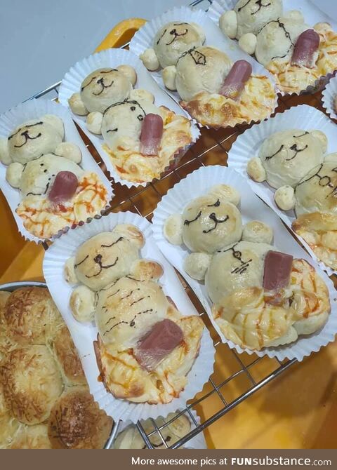 Sausage and cheese sleeping bear buns