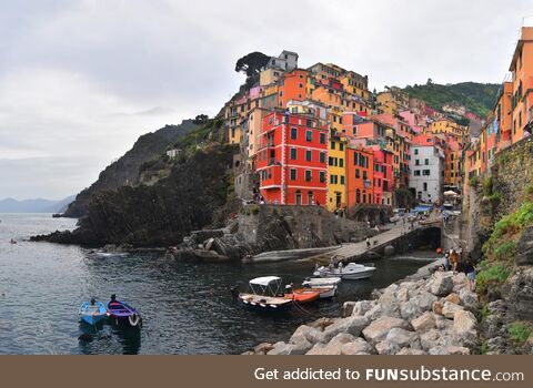 Cinque Terre, Italy. Panoramic stich of 4 vertical frames