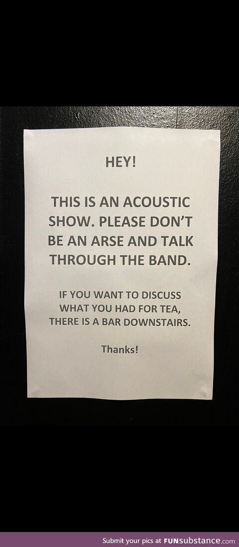 A sign at Bedford Esquires last night