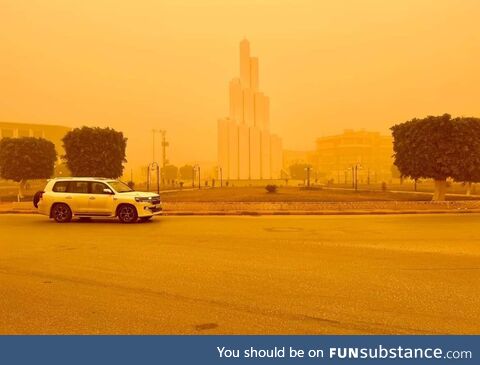 Benghazi, Libya .. This is not a filter, it’s a sand storm