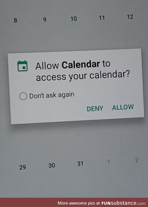 Allow "Calendar" to access your Calendar?
