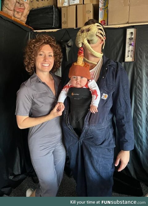Our best attempt at an alien family costume