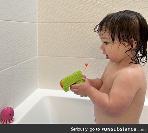 Bath time got very dark tonight