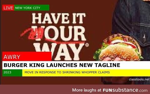 Burger kings response to shrinking burger accusations