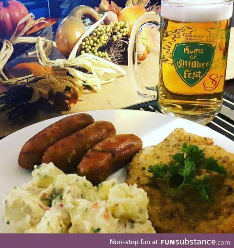 Oktoberfest: Schnitzel, Brats, potato salad and Beer! Prost!