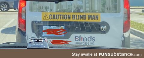 Blind man driving