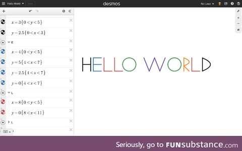 HelloWorldInDesmos