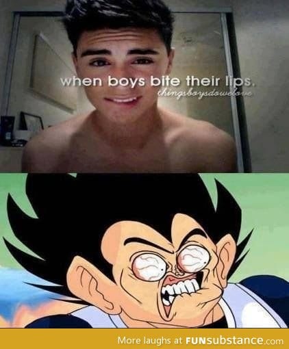 When boys bite their lips