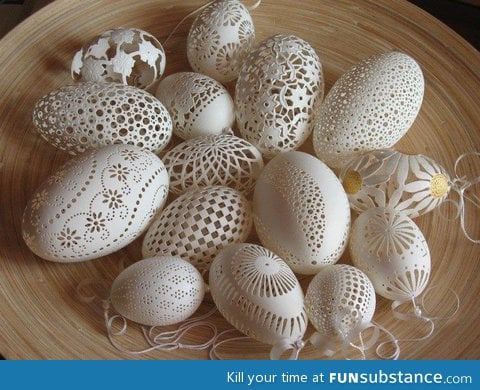 Beautifully crafted eggshells