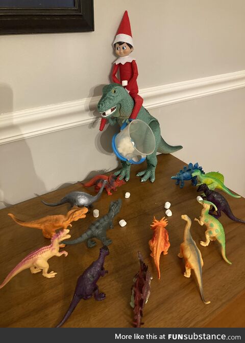 The baby sitter took a turn at Elf on the Shelf and killed it