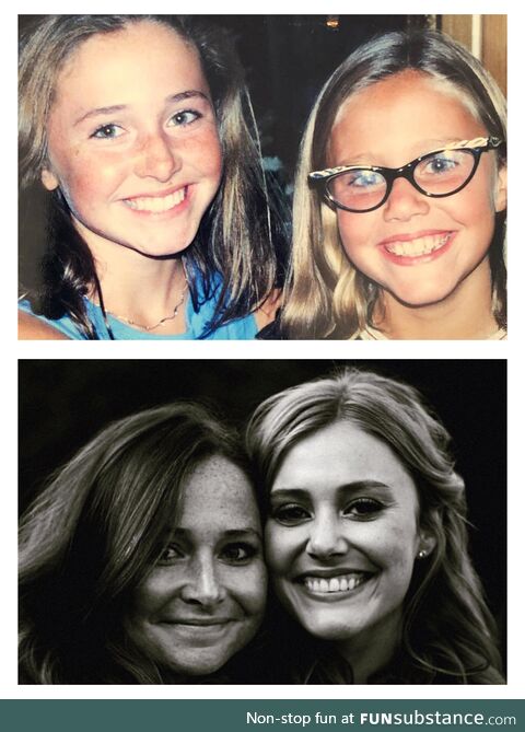 Going through old childhood pictures. My sister and I, ~20 years later!