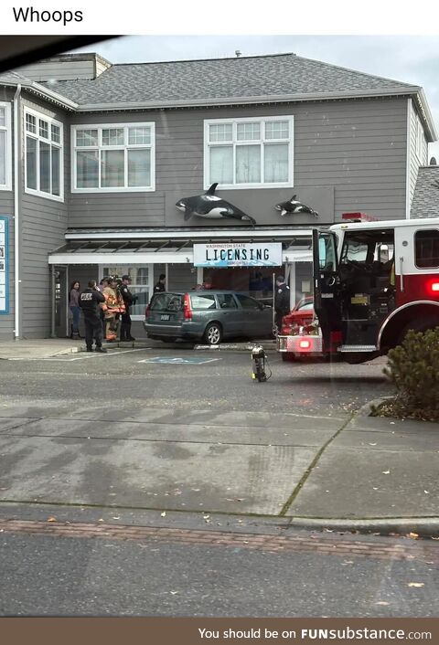 My town is full of old people, a building gets ran into almost quarterly.