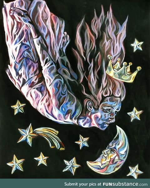 'Falling', 2021, painted by me in acrylics