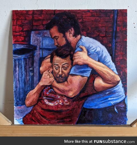"Go to sleep" oil painting on panel