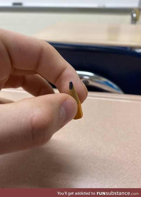 Comically small pencil