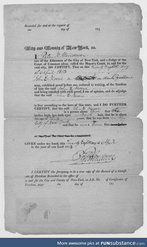 The most important piece of identification for a Black man in the 1800s: Proof that you