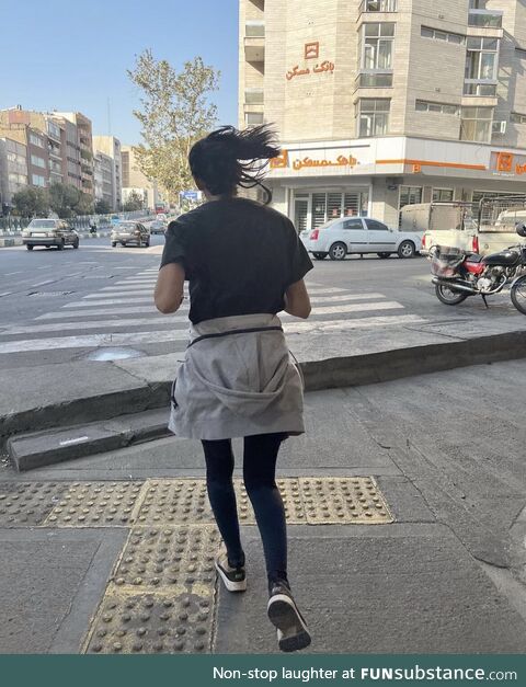 As a woman ,under the law of the IR she’s committing 2 crimes1 Showing her