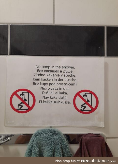 This sign in a public shower in Sweden