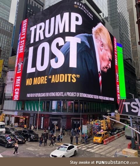 Trump Lost Billboard in Time Square