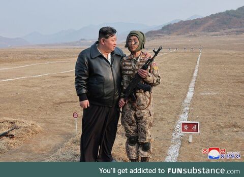 Kim Jong Un on a military training