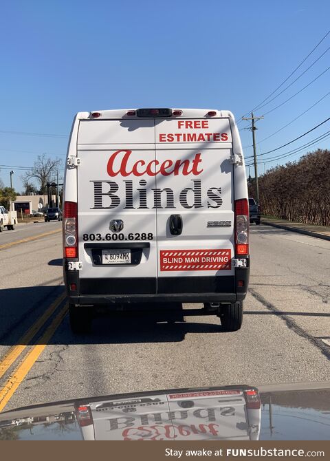 Blind man driving