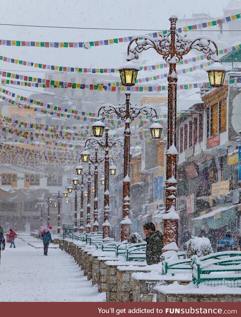 Snowfall in Leh (India)