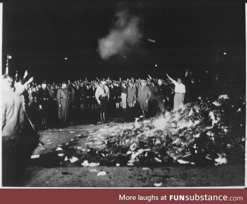 1933 book burnings “Where they burn books, they will, in the end, burn human beings