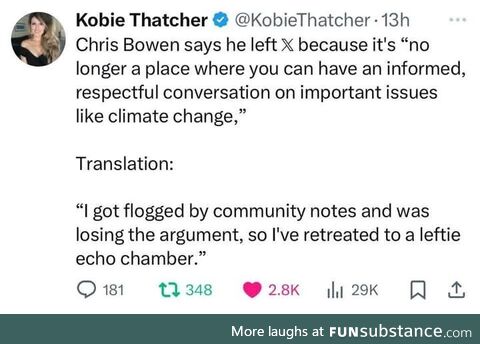 Community notes are the only positive with Elon