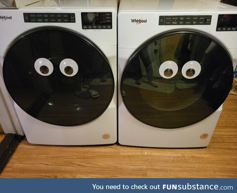 Our new washer and dryer, Evelyn and Waymond