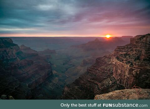 Gorgeous sunset seen from Grand Canyon’s North Rim