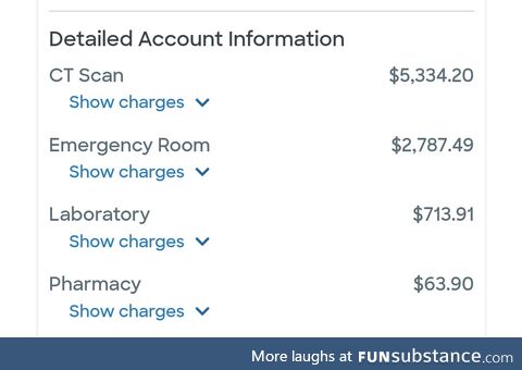 I see your bill for strep throat and raise you one 10 minute CT scan