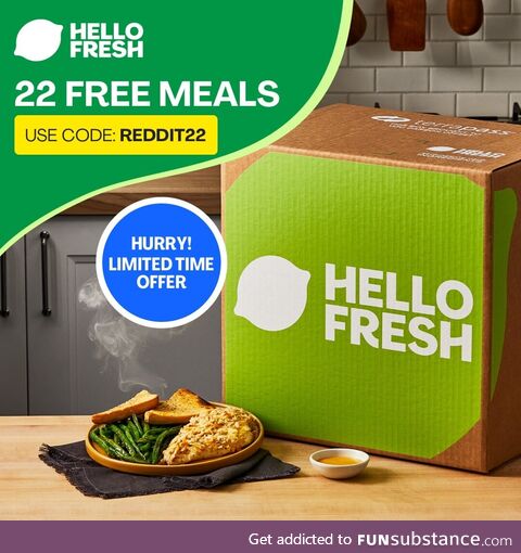 Get 22 FREE meals when you sign up with HelloFresh using code 22