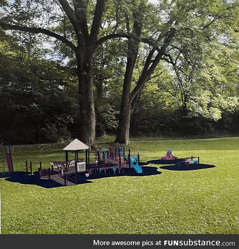 Asked playground equipment company for mock up of what it will look like. Got this
