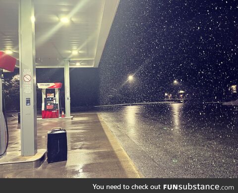 Curtain of snow falling in Oxford, Maine