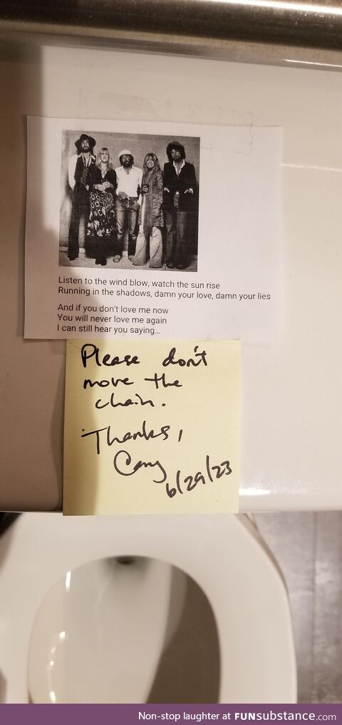 Found on the toilet at work