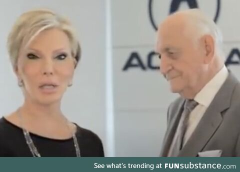I'm pretty sure this car dealer's wife is an alien. Https