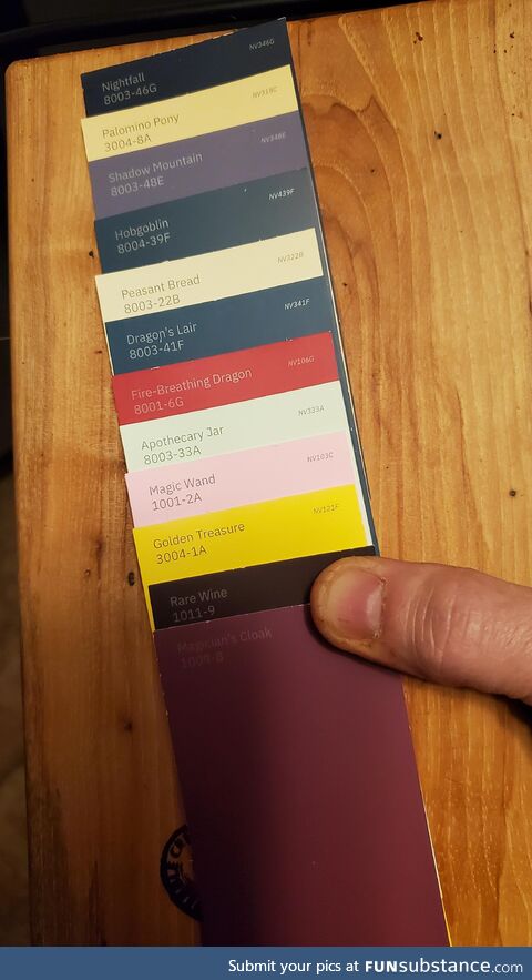 Took my son to pick out a new color for his room and walked away with a pretty solid D&D