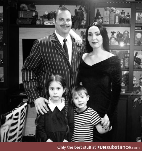 Our all together ooky Addams Family costumes this year