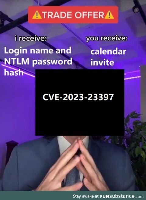 CVE-2023-23397 meme