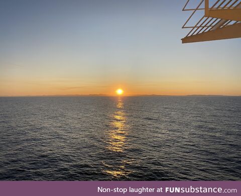 Beautiful sunset watching on the cruise