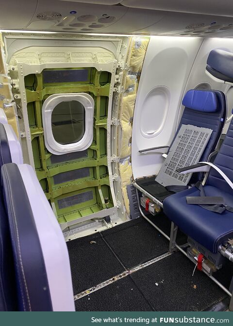 Boeing Max-9 door being inspected right now. This is not an Alaska Airlines aircraft you