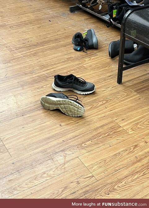 Saw a guy change his shoes out for a new pair and walk out