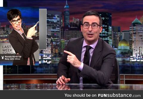 John Oliver next to the "Sexy John Oliver costume" ad