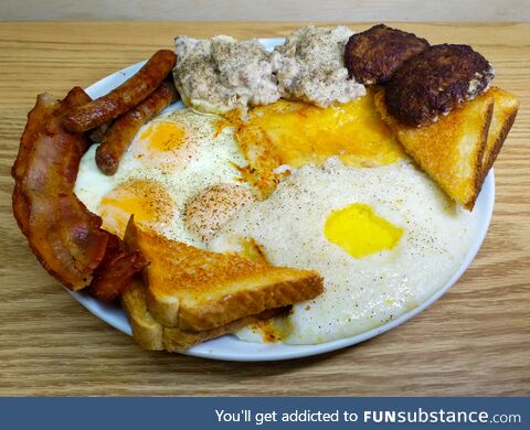 Retired Army breakfast this morning. Pretty decent mess hall