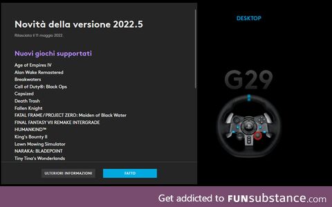 Gaming experience would be so much better with a G29, finally all these games got